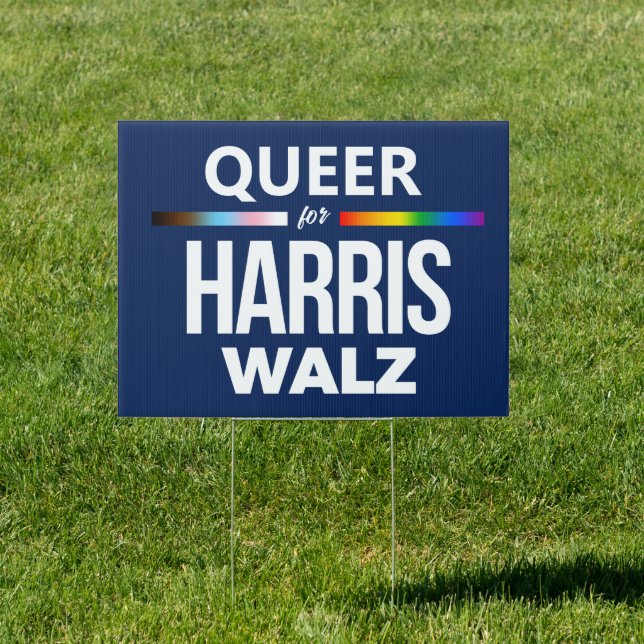 Queer for Harris Walz Sign (Insitu)