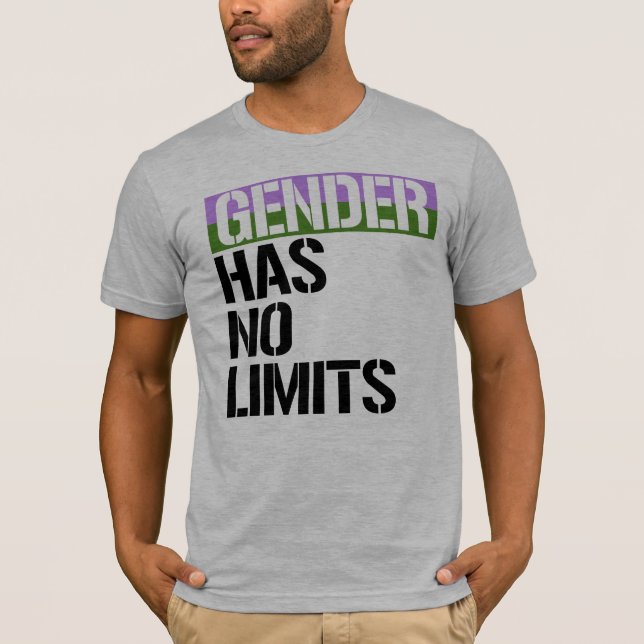 Queer - Gender has no limits - - LGBTQ Rights T-Shirt (Front)