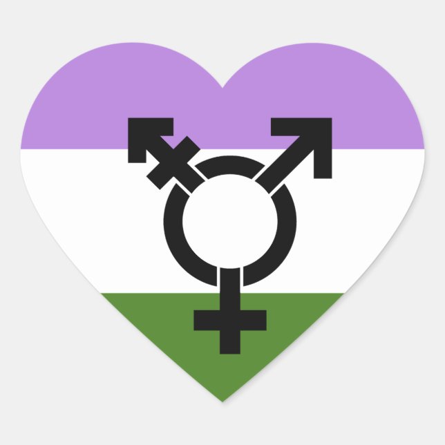 Queer - Gender Queer Pride Heart Sticker (Front)