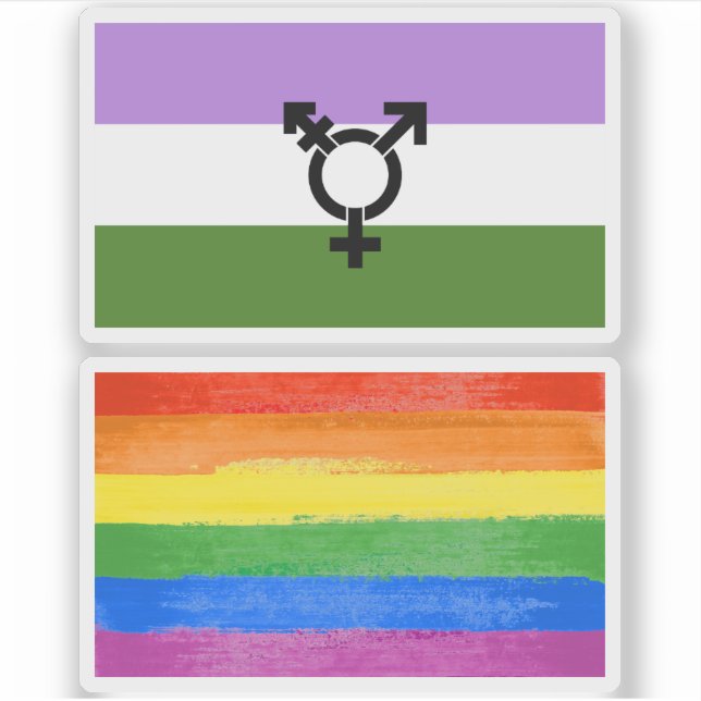 Queer - Gender Queer Pride Sticker (Front)