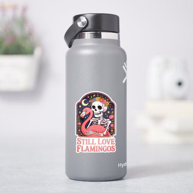 Queer Halloween Still Love Flamingos Sticker (HydroFlask)