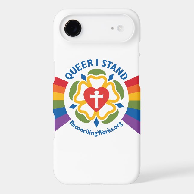 "Queer I Stand" t-shirt phone case (Back)