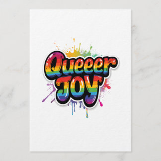 Queer Joy Rainbow Pride Typography – LGBTQ+ Quotes Invitation