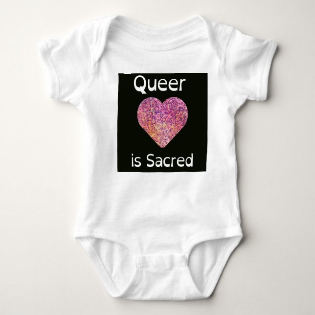 Queer Love Is Sacred Baby Bodysuit (Front)