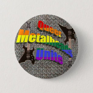 Queer Metalheads Unite Button