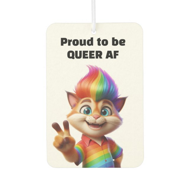 Queer Mohawk Cat Air Freshener (Front)