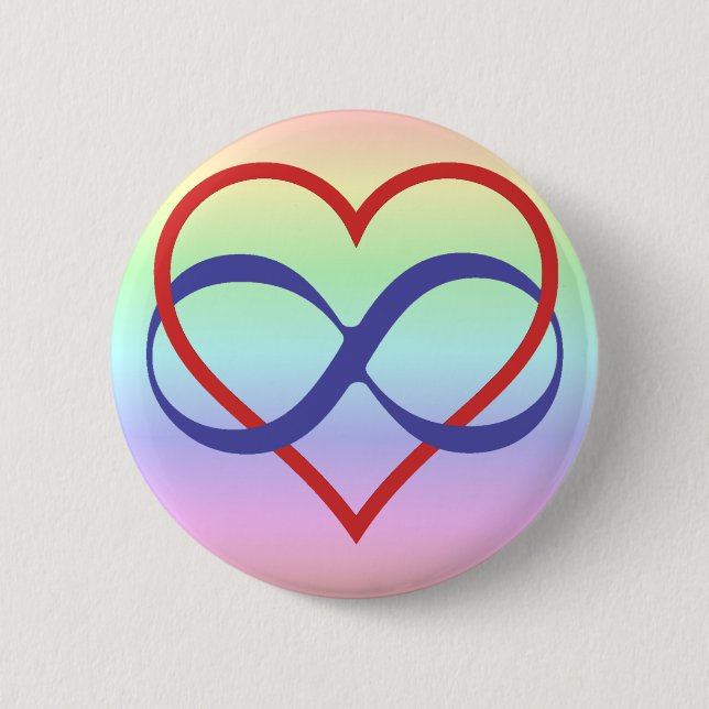 Queer Poly Badge Pinback Button (Front)