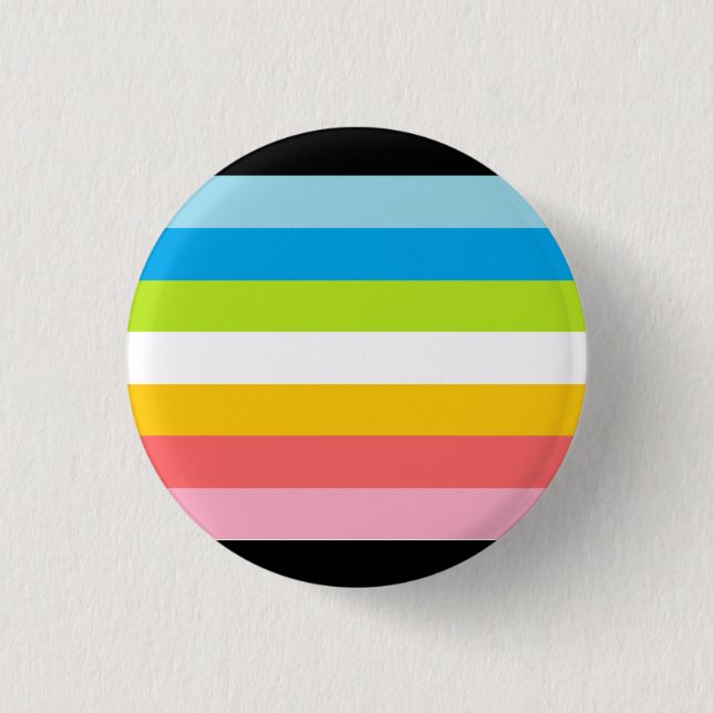 Queer Pride Flag Badge Button (Front)