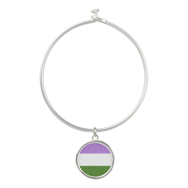 Queer Pride Flag Bangle Bracelet (Front)