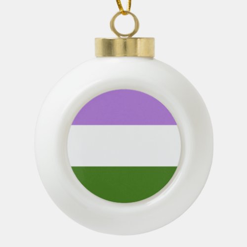 Queer Pride Flag Ceramic Ball Christmas Ornament
