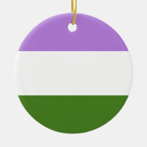 Queer Pride Flag Ceramic Ornament