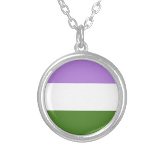 Queer Pride Flag Silver Plated Necklace