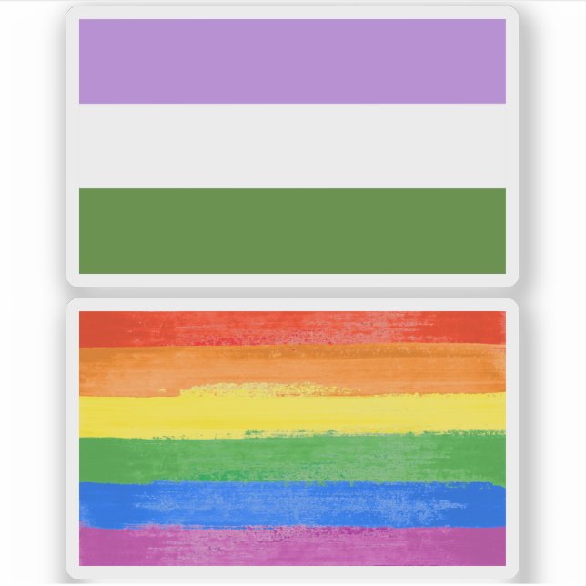 Queer Pride Flag Sticker (Front)