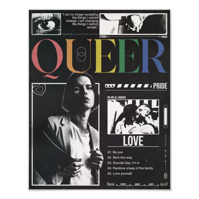 Queer Pride LGBTQ+ Modern Brutalist Photo Print (Front)