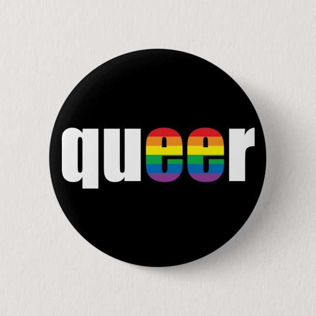 Queer Pride Pinback Button (Front)