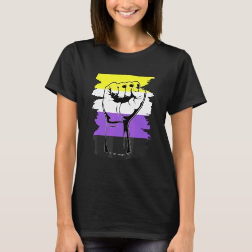 Queer Proud Non Binary Pride Fist Third Gender Equ T_Shirt