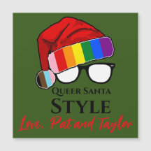 Queer Santa Style Hat and Glasses Magnet