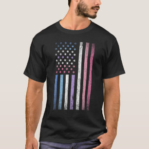 Queer Us Flag Bi Gender Flag Gay Pride Month Lgbt  T-Shirt