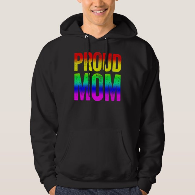 Queer Women  Proud Mom Lesbian Lgbtq Pride Month L Hoodie (Front)