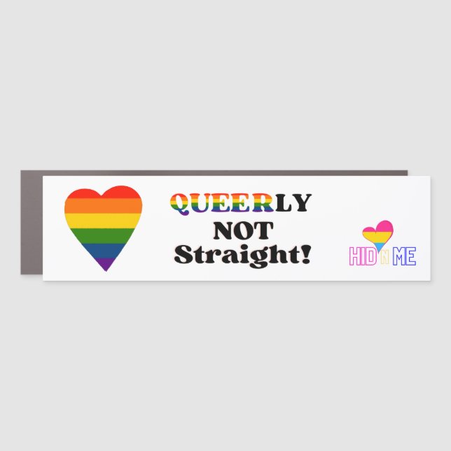Queerly NOT Straight Car Magnet (Front)