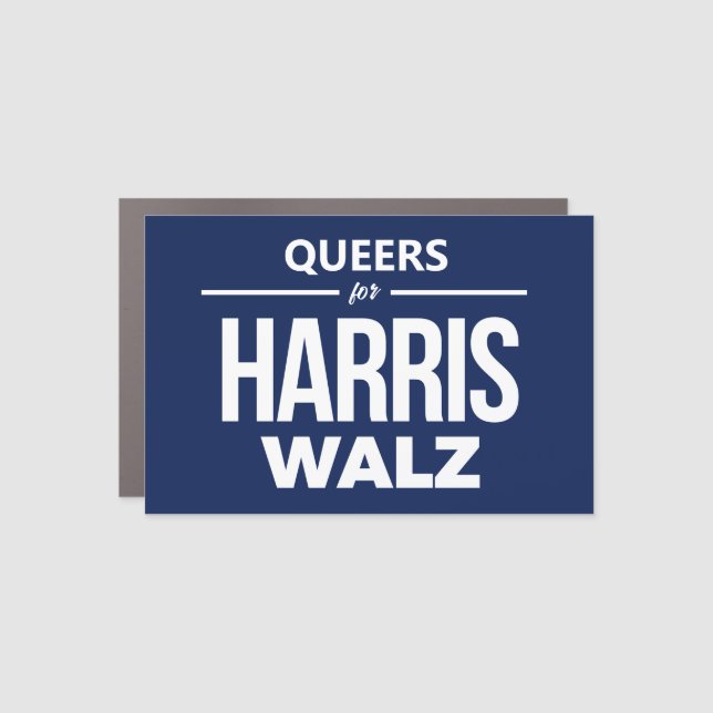 Queers for Harris Walz Car Magnet (Front)