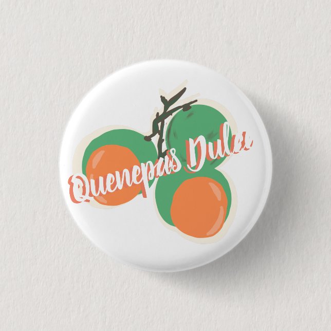 Quenepas Spanish Limes Fruit Hand Drawn          Button (Front)