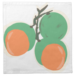 Quenepas Spanish Limes Fruit Hand Drawn Cloth Napkin