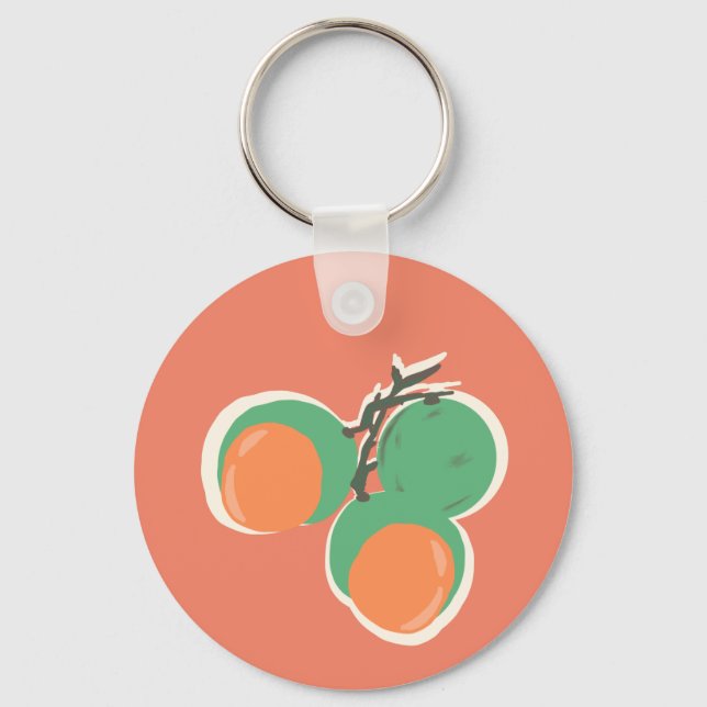 Quenepas Spanish Limes Fruit Hand Drawn         Keychain (Front)