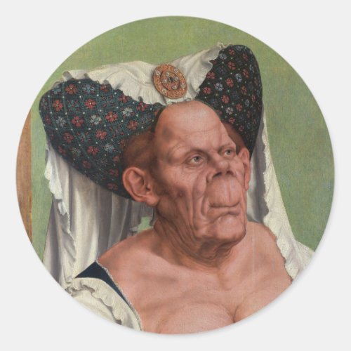 Quentin Matsys _ A Grotesque Old Woman Classic Round Sticker