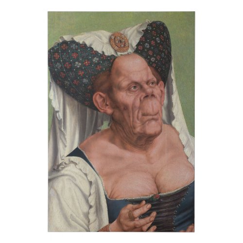 Quentin Matsys _ A Grotesque Old Woman Faux Canvas Print
