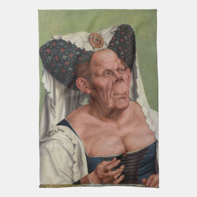 Quentin Matsys - A Grotesque Old Woman Kitchen Towel (Vertical)