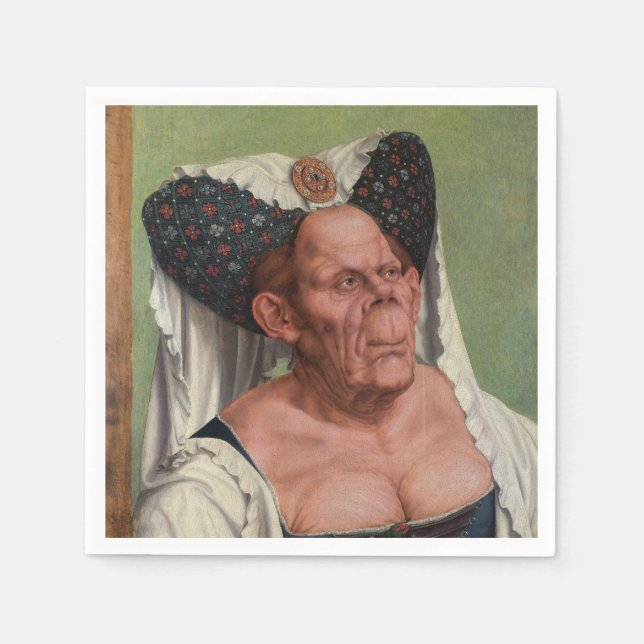 Quentin Matsys - A Grotesque Old Woman Napkins (Front)