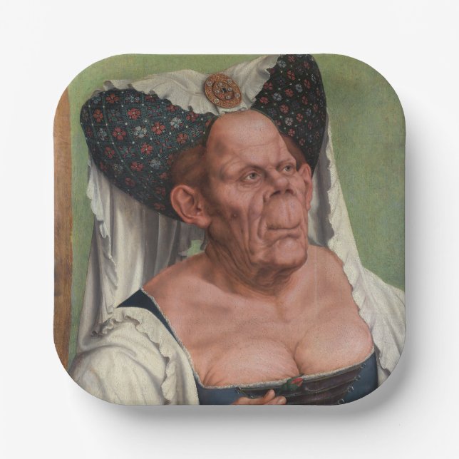 Quentin Matsys - A Grotesque Old Woman Paper Plates (Front)