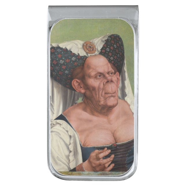 Quentin Matsys - A Grotesque Old Woman Silver Finish Money Clip (Front Vertical)