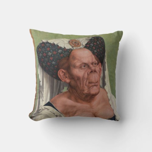 Quentin Matsys _ A Grotesque Old Woman Throw Pillow