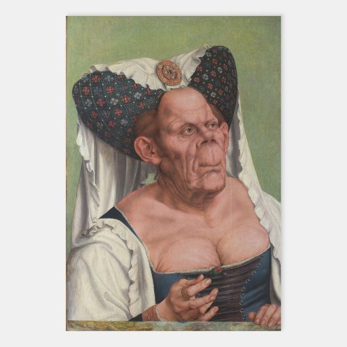 Quentin Matsys _ A Grotesque Old Woman Wrapping Paper Sheets