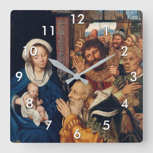 Quentin Matsys _ The Adoration of the Magi Square Wall Clock