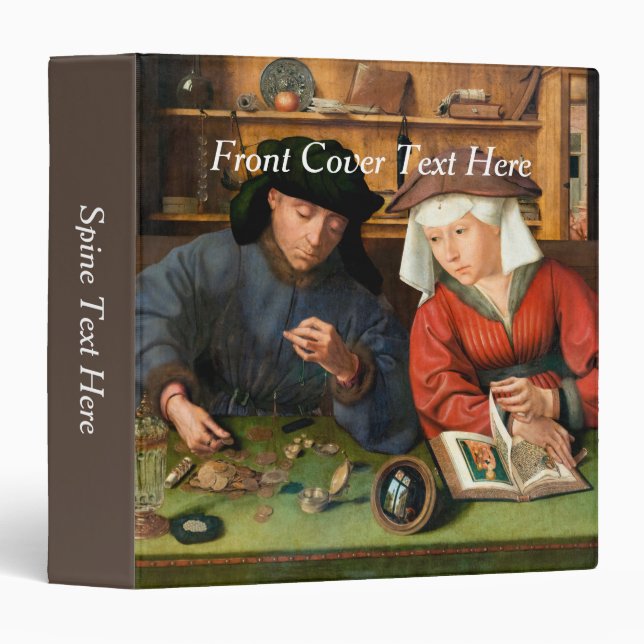 Quentin Matsys - The Moneylender and His Wife 3 Ring Binder (Front/Spine)