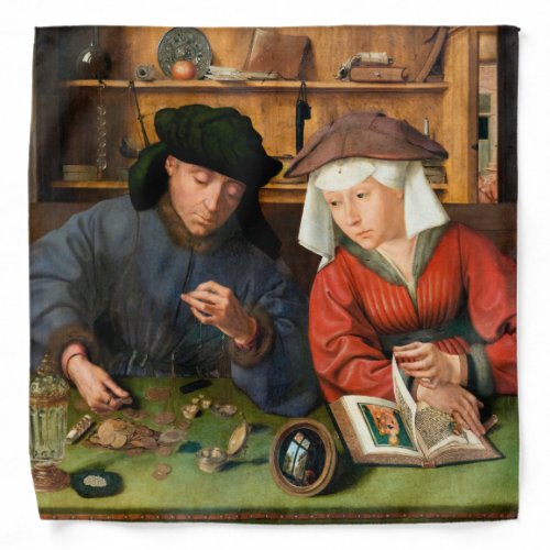 Quentin Matsys _ The Moneylender and His Wife Bandana