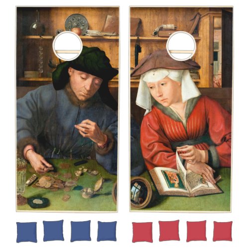 Quentin Matsys _ The Moneylender and His Wife Cornhole Set