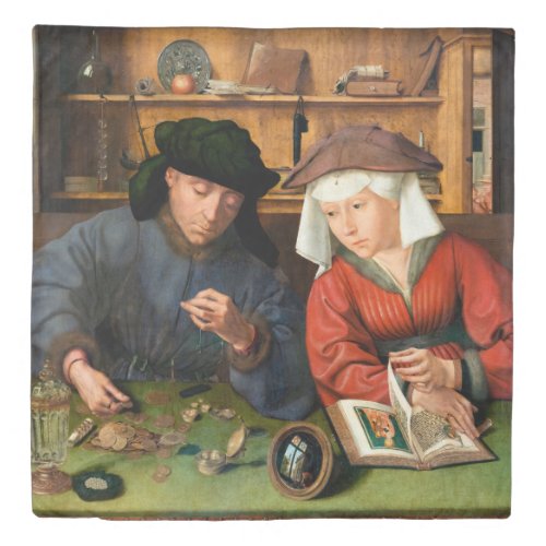 Quentin Matsys _ The Moneylender and His Wife Duvet Cover