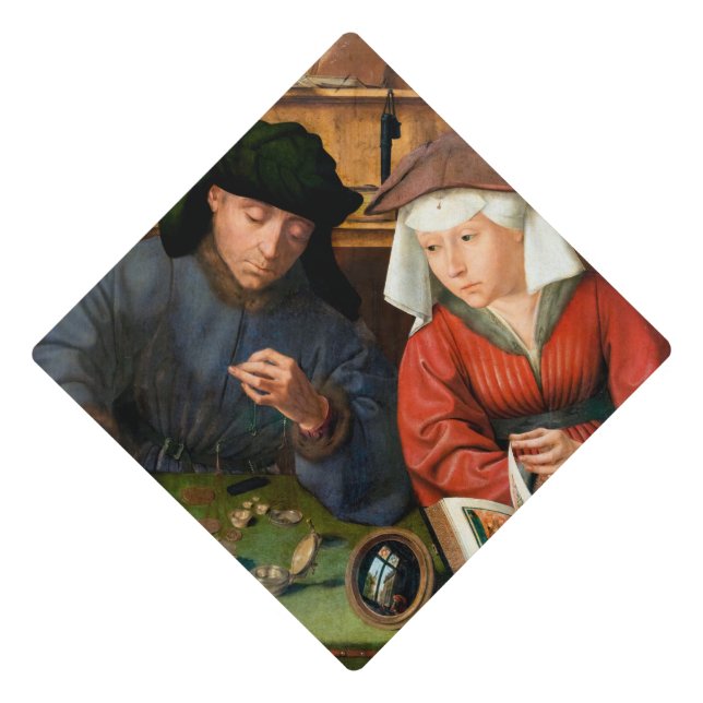 Quentin Matsys - The Moneylender and His Wife Graduation Cap Topper (Front)