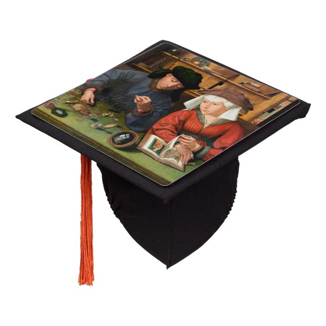 Quentin Matsys - The Moneylender and His Wife Graduation Cap Topper (Angled)