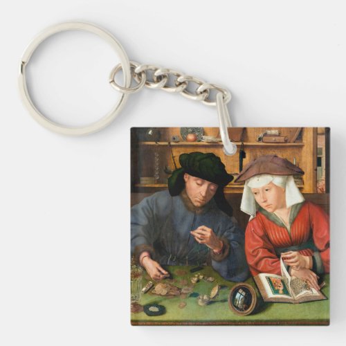 Quentin Matsys _ The Moneylender and His Wife Keychain