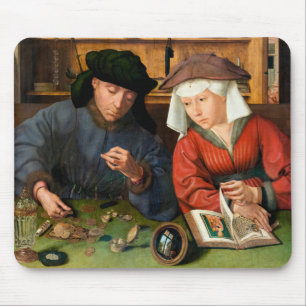 Quentin Matsys - The Moneylender and His Wife Mouse Pad