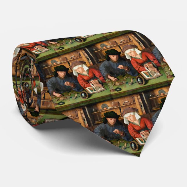 Quentin Matsys - The Moneylender and His Wife Neck Tie (Rolled)