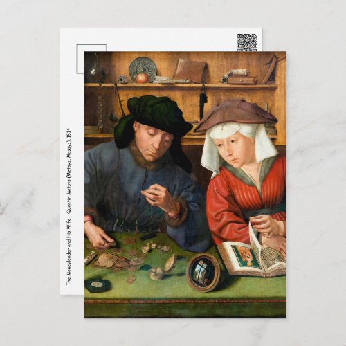 Quentin Matsys _ The Moneylender and His Wife Postcard