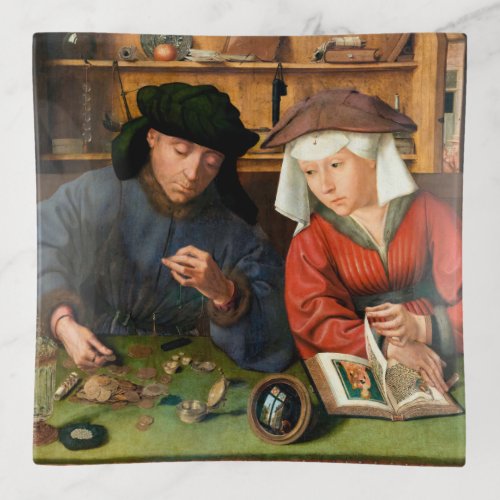 Quentin Matsys _ The Moneylender and His Wife Trinket Tray