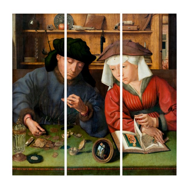 Quentin Matsys - The Moneylender and His Wife Triptych (Front)
