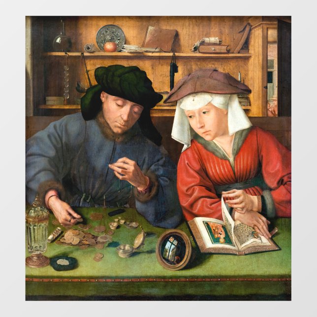 Quentin Matsys - The Moneylender and His Wife Wall Decal (Front)